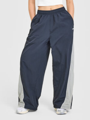 OVERSIZED PIPED WOVEN STRAIGHT LEG TRACK BOTTOMS