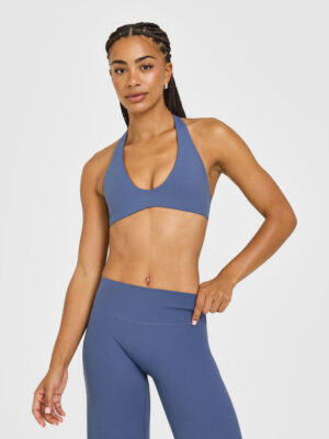 SOFTMOTION MINIMAL HALTER NECK BRALETTE WITH WHITE LOGO