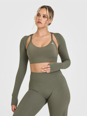 SOFTMOTION LONG SLEEVE SHRUG WITH WHITE LOGO