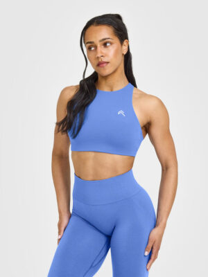EASYLIFT HIGH NECK SPORTS BRA WITH WHITE LOGO