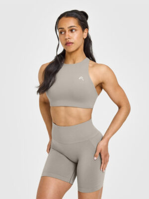 EASYLIFT HIGH NECK SPORTS BRA WITH WHITE LOGO