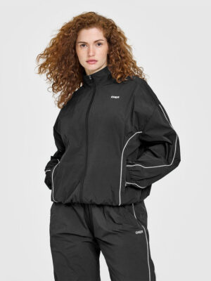 OVERSIZED PIPED WOVEN TRACK JACKET