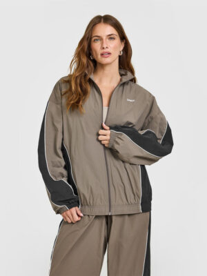 OVERSIZED PIPED WOVEN TRACK JACKET
