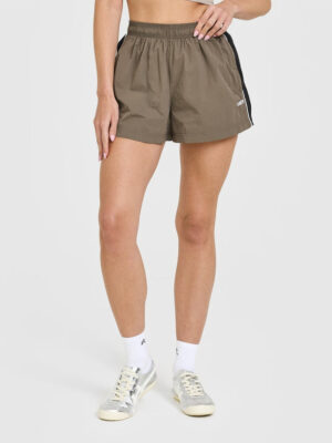 OVERSIZED PIPED WOVEN TRACK SHORTS