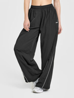 OVERSIZED PIPED WOVEN STRAIGHT LEG TRACK BOTTOMS