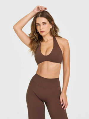 SOFTMOTION MINIMAL HALTER NECK BRALETTE WITH WHITE LOGO