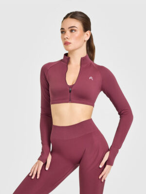ENHANCELIFT SEAMLESS CROP JACKET WITH WHITE LOGO