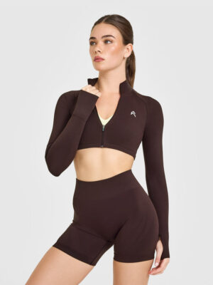 ENHANCELIFT SEAMLESS CROP JACKET WITH WHITE LOGO