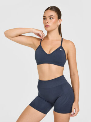 ENHANCELIFT SEAMLESS STRAPPY SPORTS BRA WITH WHITE LOGO
