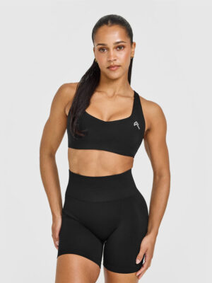 EASYLIFT CROSS BACK SPORTS BRA WITH WHITE LOGO
