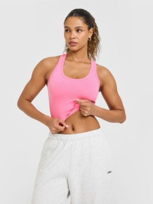 COTTON FITTED MID TANK TOP