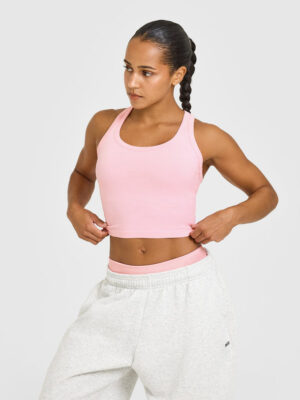 COTTON FITTED MID TANK TOP