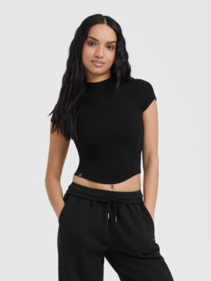 MELLOW RIB MID MOCK NECK T-SHIRT