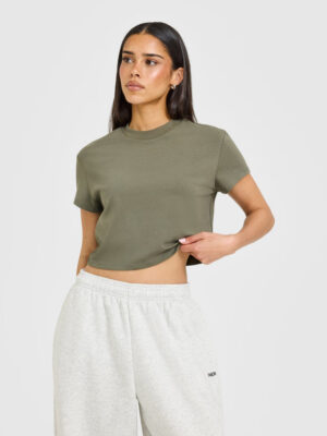 COTTON RELAXED T-SHIRT WITH GREY LOGO