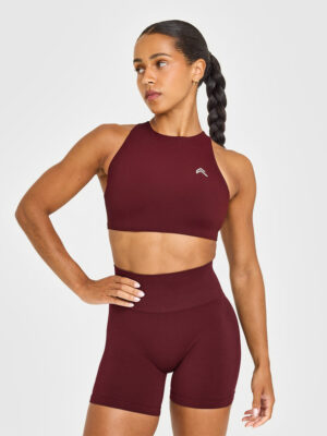 EASYLIFT HIGH NECK SPORTS BRA WITH WHITE LOGO