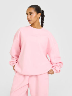 FOUNDATIONS OVERSIZED CREW NECK SWEATSHIRT WITH ONER EMBROIDERY