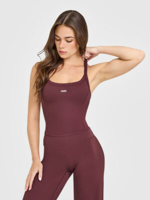 MELLOW RIB RACER BACK MID VEST WITH BUILT IN BRA SHELF