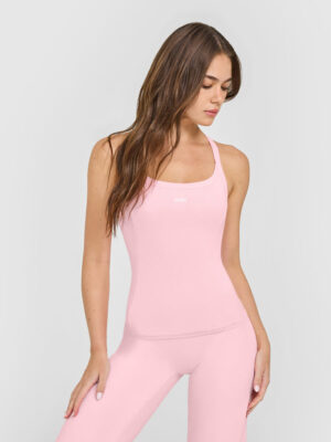 MELLOW RIB RACER BACK VEST WITH BUILT IN BRA SHELF