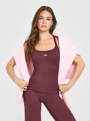 MELLOW RIB RACER BACK VEST WITH BUILT IN BRA SHELF