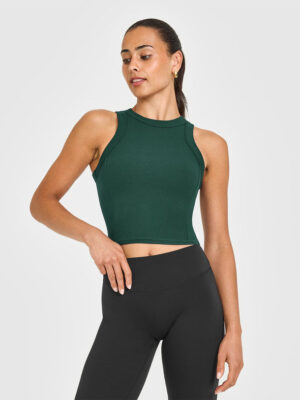 MELLOW RIB HIGH NECK MID TANK TOP