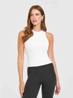 MELLOW RIB HIGH NECK MID TANK TOP