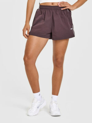 OVERSIZED PIPED WOVEN TRACK SHORTS