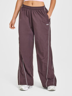 OVERSIZED PIPED WOVEN STRAIGHT LEG TRACK BOTTOMS