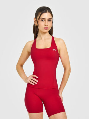 TIMELESS SQUARE NECK TANK TOP WITH WHITE LOGO