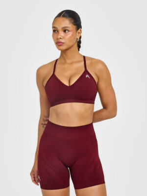 ENHANCELIFT SEAMLESS STRAPPY SPORTS BRA WITH WHITE LOGO