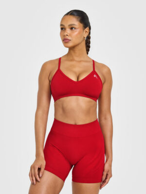 ENHANCELIFT SEAMLESS STRAPPY SPORTS BRA WITH WHITE LOGO