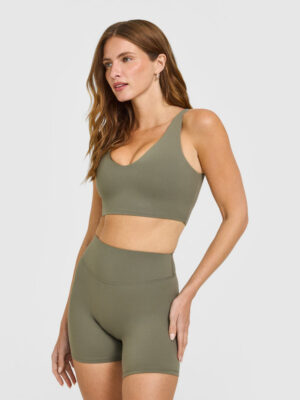 SOFTMOTION LONGLINE SPORTS BRA WITH WHITE LOGO