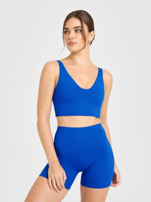SOFTMOTION LONGLINE SPORTS BRA WITH WHITE LOGO