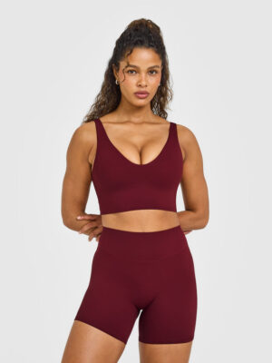SOFTMOTION LONGLINE SPORTS BRA WITH WHITE LOGO