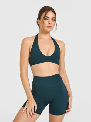 SOFTMOTION MINIMAL HALTER NECK BRALETTE WITH WHITE LOGO